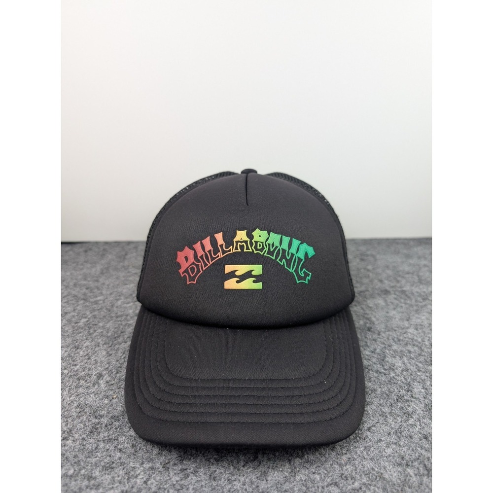 Billabong Hat Cap Snap Back Black Rasta Surfer Surfing Baseball Adjustable Youth